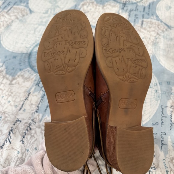 Korks Kork-Ease Belaya Cognac Brown Leather Lace Up Ankle Booties Size 7.5M - Picture 9 of 14